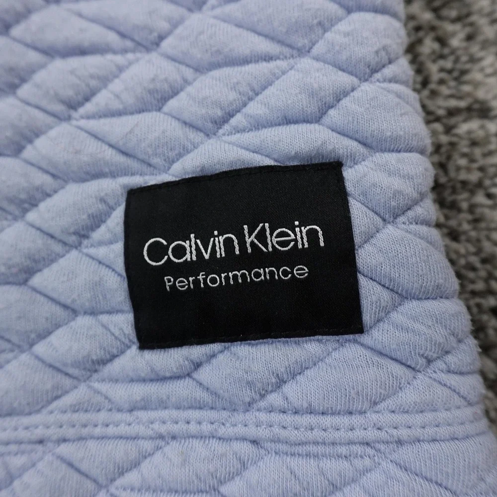 Calvin Klein Sweater Womens M Blue‎ Performance Quilted Funnel Neck Pullover Top
